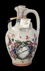 Vtg Rare Handpainted Italian Liqouri Bottle Olive Branches Spikes Signed W/Tag