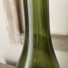 Antique Vintage Green Blown Champagne Wine Bottle Old Coastal Farmhouse
