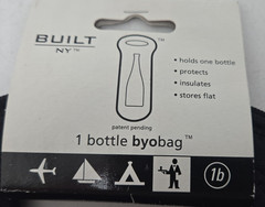 Built NY 1 Black Neoprene Wine Byobag Clink Proof Insulates Lays Flat New W/Tags