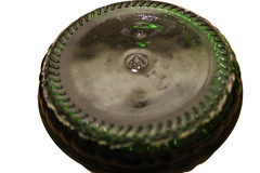 Vtg Chianti Italian 17.5 » Green Glass Candle Holder Wine Bottle Lamp MCM 1960s