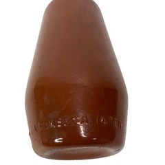Vintage J.M. DA Fonseca Portugal Brown Painted 6&Prime; Glass Bottle empty