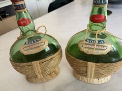 Vintage 1972 And 1973Bolla Bardolino Verona Italy Green Glass Wine Bottle Glass