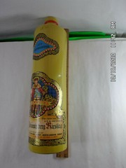 Vintage 1979 MELKMEISTER STONEWARE Wine BOTTLE Colorful Paper Labels