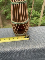 MCM Woven Wicker Wine Bottle Metal Handle