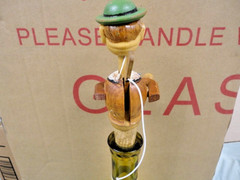 Antique italian wine cork carving Optician Optometrist #2 nice!