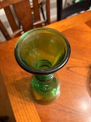 Vintage Green Glass Wine Bottle w/ Fleur De Lis Made in Italy