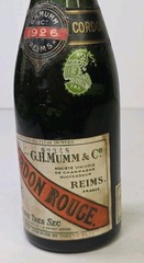 1926 Antique G. H. Mumm Cordon Empty Champagne Bottle Cart Rouge Split Reims