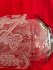 Paul Masson Norman Kosarin Wine Decanter Carafe Etched Glass 1988 9.75&Prime;