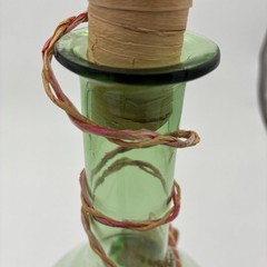 Vintage Wine Decanter Italian Demijohn Green Glass w/ Plugs and Ice Chamber