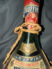 Vintage 1950s I. L. Ruffino Green Glass Bottle (empty)