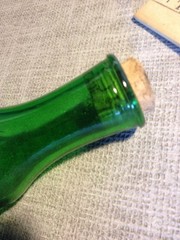 Vtg Green Emerald Glass Wine Cruet Caraf Lamont Vineyards 2/5 pt. 1086178 w/Cork