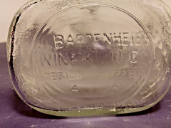 Vintage Embossed grapes and vine Barednheimer Wine Bottle Quart, No Cork