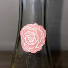 EMPTY 2023 Cote Des Roses Clear Glass Wine Bottle with Pink Stopper 13&Prime; Tall
