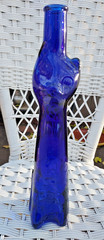 Mosseland Cobalt Blue Figural Glass Cat Shaped Wine Bottle 13&Prime;