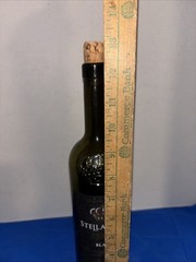 Empty Stella Rosa Black Dark Wine Bottle- w/cork -Clean -Small Tear On Label