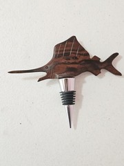  Swordfish Marlin Wooden Nautical Wine Bottle Stopper Handmade Carved