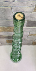 MCM Italian Chianti Wine Embossed Twisted Green Glass Bottle Mazzoni 32&Prime; Import