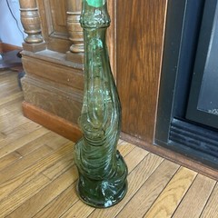 Vintage Italian Chianti 44” Tall Green Wine Bottle Women Empty