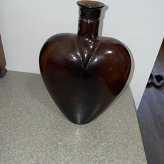Vintage Paul Masson Cream Sherry Heart Shaped Bottle Brown