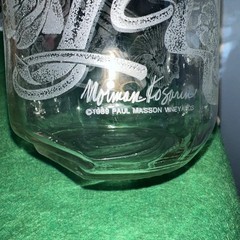 Vintage 1989 Floral Etched Norman Kosarin Carafe Paul Masson Vineyards Petunias
