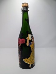Vintage Hand Painted Paul Masson Vineyards Emerald Green Wine Bottle (Empty)