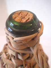 VTG 3 LITER LTR~RETSINA~STRAW WICKER COVERED GREEK WINE BOTTLE GREEN GLASS 1960