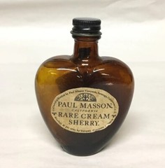 Vintage PAUL MASSON Rare Cream Sherry Liquor Bottle EMPTY MINI 2 oz HEART SHAPE