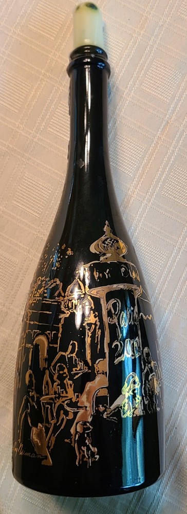 Special Ed. 2001 Paris 28 oz. Champagne Bottle 12&Prime; Cafe Setting by LeRoy Neiman*