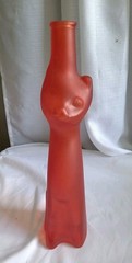 Rheinhessen Riesling Red Happy Cat Empty Wine Bottle 13&Prime; Tall