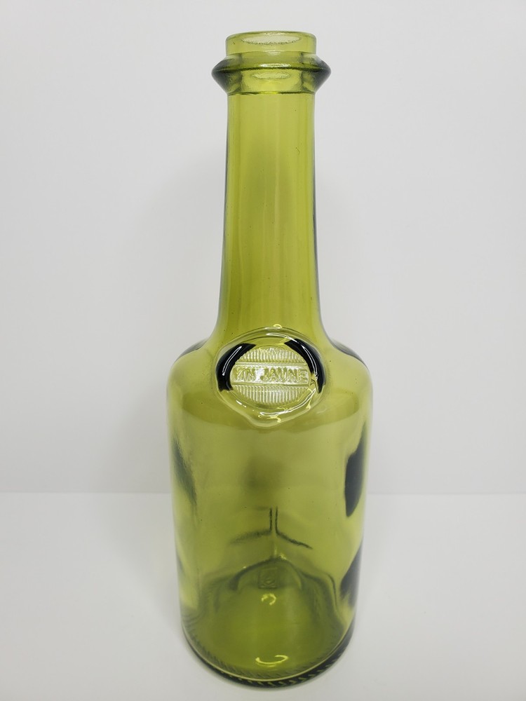 Vintage Vin Jaune Green Glass Bottle – French Jura Wine Decor – Clavelin Style
