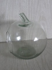 Glass Demijohn Carboy Apple Pumpkin Shaped Wine Jug Terrarium Planter 6.5&Prime;