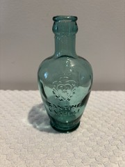 Vtg Cantine Vaselli Orvieto Clear Blue Green Wine Bottle 6&Prime; tall Orvieto