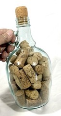 Vintage 1.5 Liter Glass Wine Jug Filled With Corks