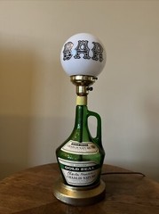 Vintage Handmade Wine Bottle Electric Table Lamp Charles Fournier 1/2 Gallon