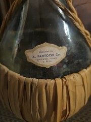 RARE Vintage 1961 Pellegro Suali CHIANTI Rattan Wrap (Empty)
