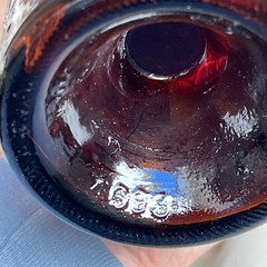VTG 1940s Mandarine Napoleon Grand Liqueur Empty Bottle Belgium Web Glass