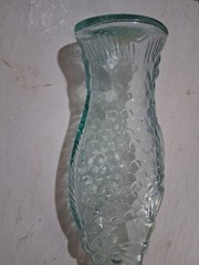 Vintage Aqua Clear Glass Fish Shaped Decanter Wine Bottle w/ Cork Made in Italy