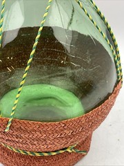 ⭐ Vtg 1971 Chianti Italian Green Glass 47” Wine Bottle Decanter Mid Century ⭐