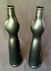 Cat Shaped Empty Wine Bottle 13&Prime; Tall Black Rheinhessen Riesling Glass Germany 2