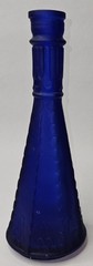 Vintage MCM Pair Morey Mallorca Frosted Cobalt Blue Glass Wine Bottles 11 1/2&Prime; T