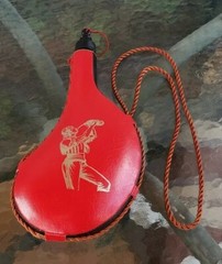 Vintage Viva Red Wine Leather Table Bottle Flask Canteen Made in Spain Rare HTF