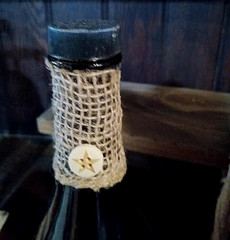 Hand Crafted Decorated Amber Wine Bottle