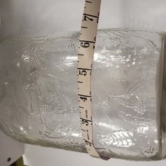 Vtg Garretts American Wines Clear Glass 1/2 Gal Bottle Decanter Embossed Grapes
