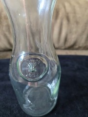 Paul Masson Since 1852 Embossed Glass Milk Bottle Carafe Decanter Vintage G-1