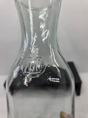 Vintage Paul Masson 9 3/4 Clear Glass Carafe Since 1852 Decanter Pitcher