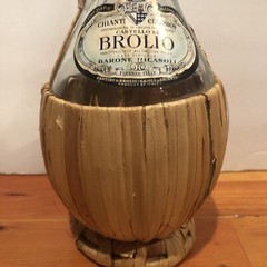 Chanti Costello Di Brolio Wine Bottle Italy Wicker Bottom Rare 1965 Italian