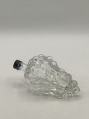 Vintage Art Glass Pressed Wine Flask Grape Cluster Screw Top Lid Turkey