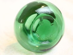 2 Small Vintage Green Glass Rose Bela & Moura Basto Wine Empty Bottles Portugal