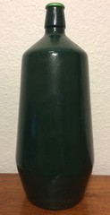 Vintage J M Da Fonseca Azeitao Green Painted Glass Bottle, Unique, Collectible