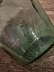 Vtg VIRESA Green Blue 10&Prime; Wine Jug Viresa Glass Bottle Carbon Demijohn Terrarium